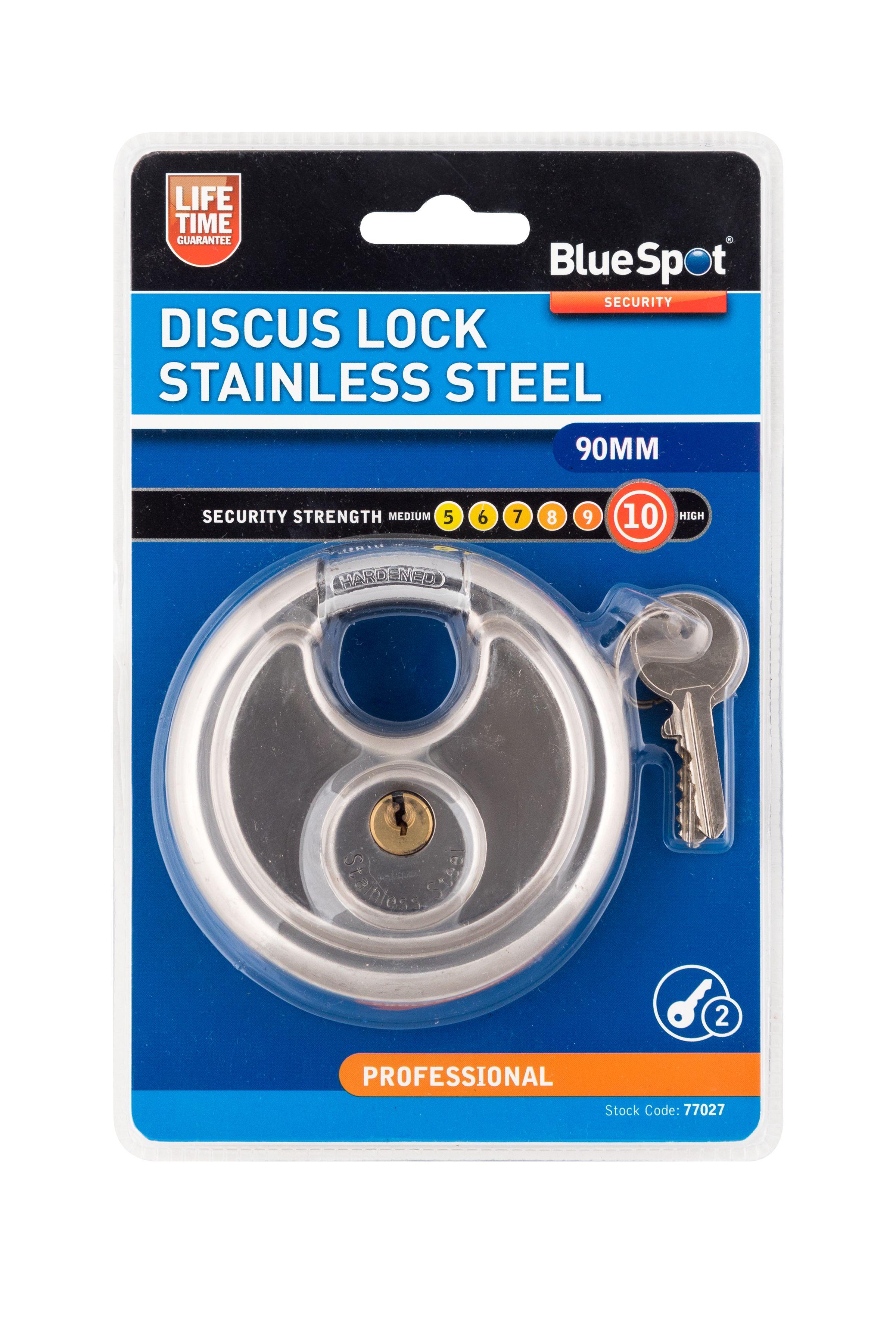 Blue Spot Tools 90mm Discus Lock Stainless Steel