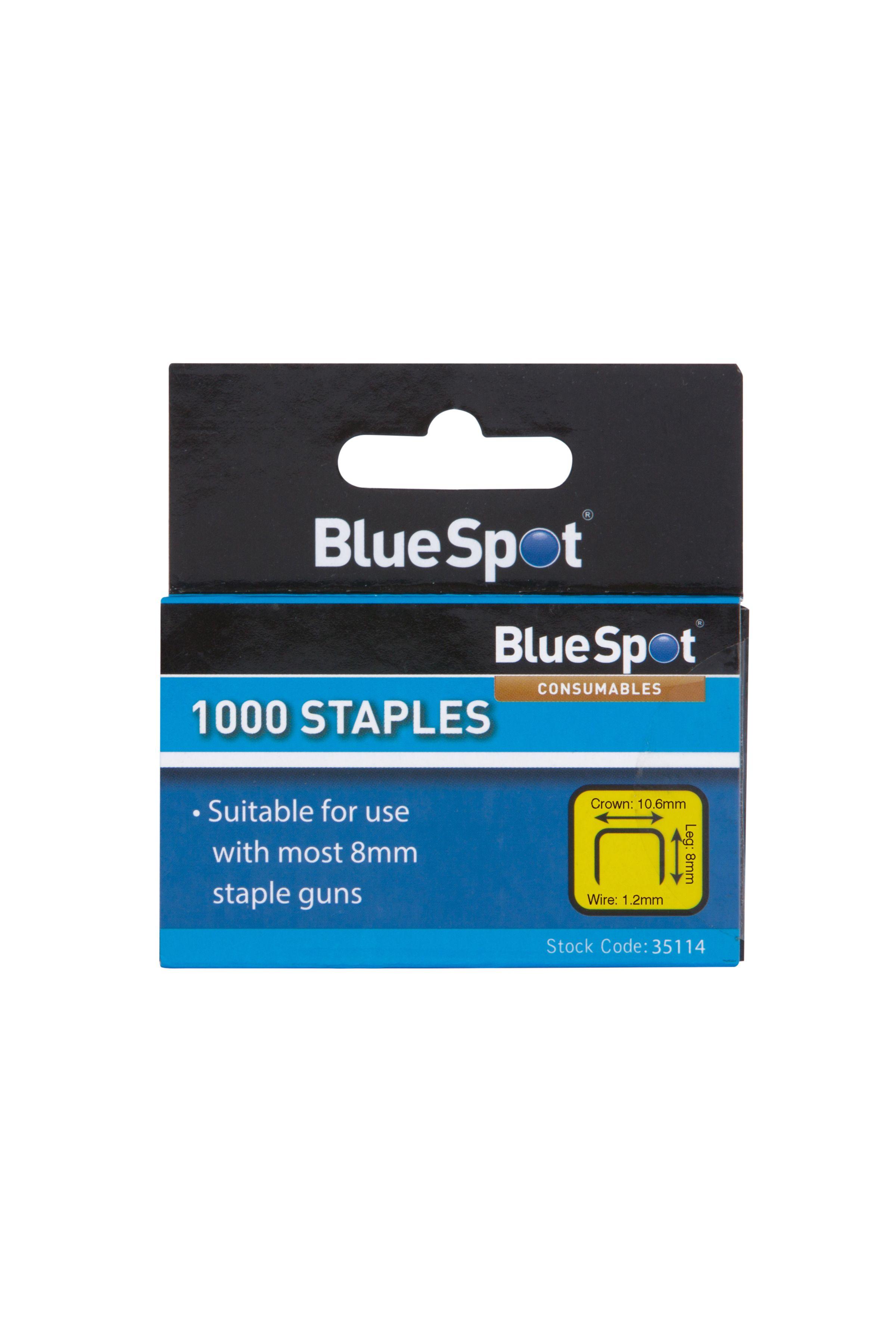 Blue Spot Tools 8mm Crown Flat Wire Staples JT21 Style