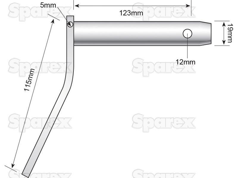 Top link pin - Double shear 19x123mm Cat.1