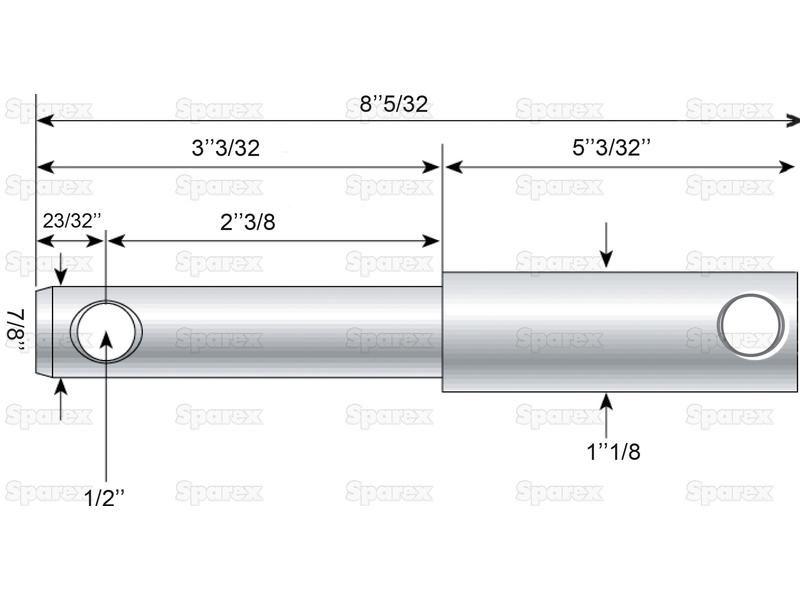 Lower Link Weld On Implement Mounting Pin 22 - 28x207mm Cat. 1/2