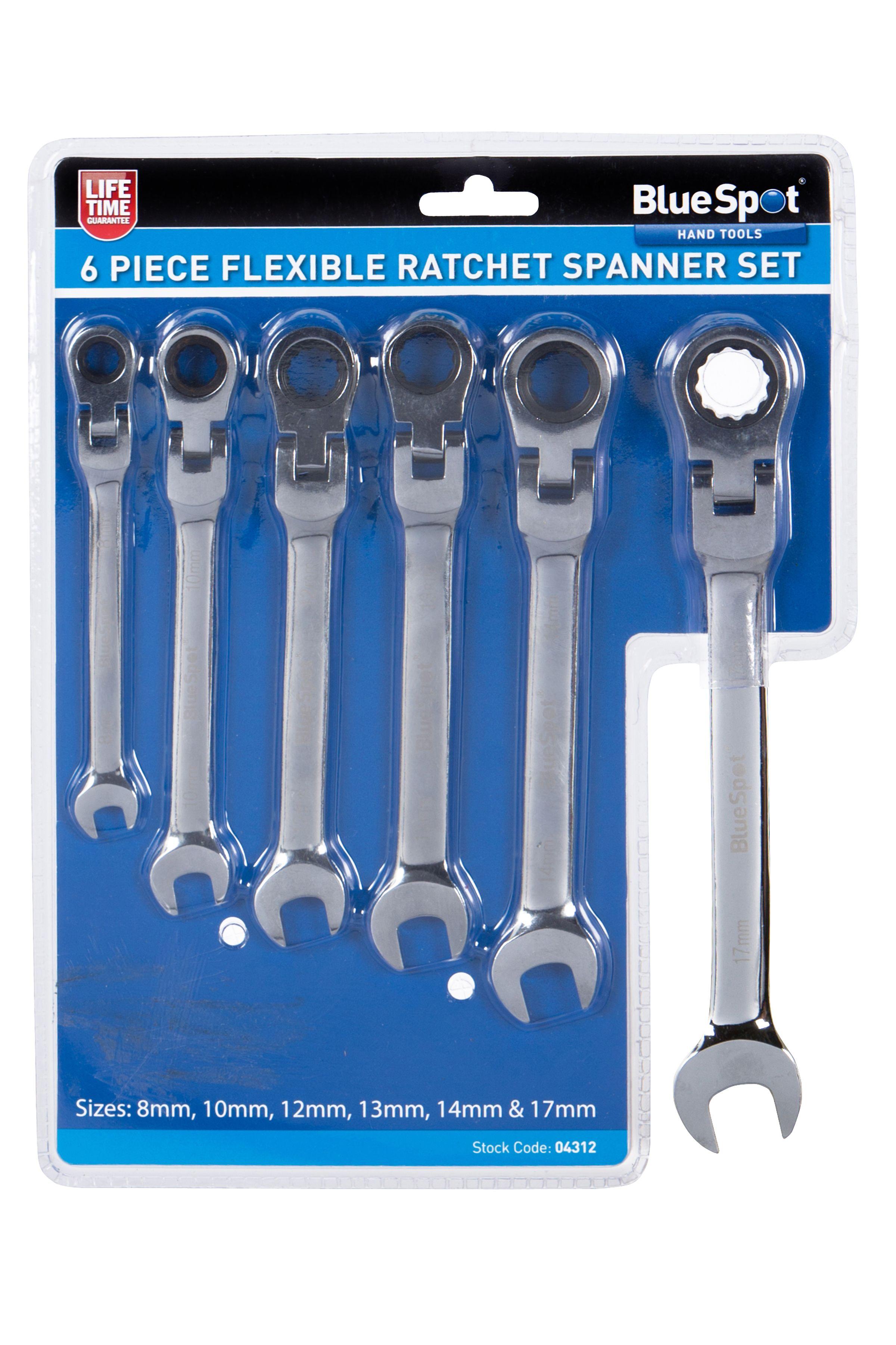Blue Spot Tools 6 PCE Flexible Ratchet Spanner Set (8-17mm)