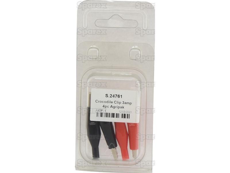 Crocodile Clip 3amp 4pc Agripak