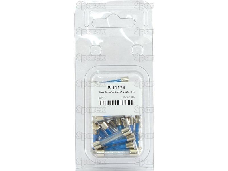 Glass Fuses Various 25 pcs Agripak