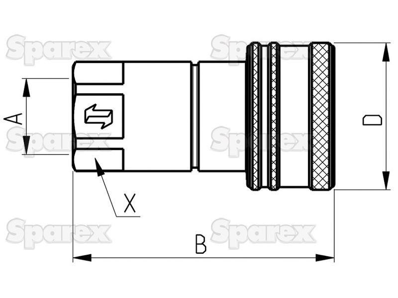 Faster Quick Release Hydraulic Coupling Female 1/4'' Body x 1/4'' BSP Female Thread Faster S.p.A (ANV 14 GAS F, ANV14GASF)