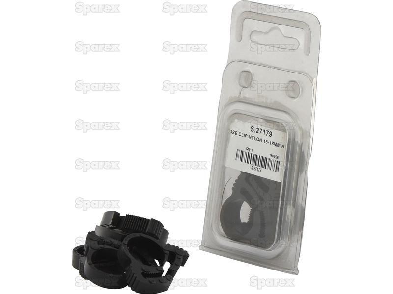 Nylon Hose Clip, Min Ø15mm, Max. Ø18mm, 5 pcs. Agripak.