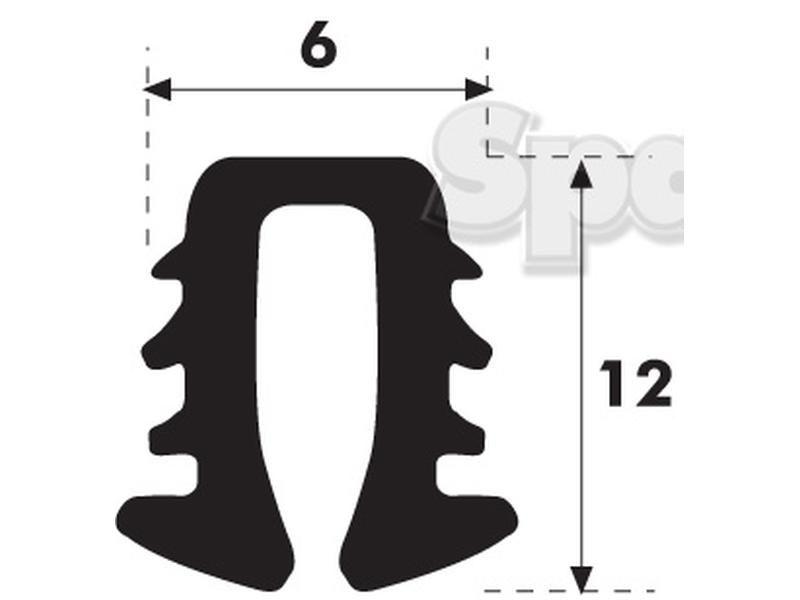 Glazing Rubber - U Type for Ford New Holland 7610 (10 Series)