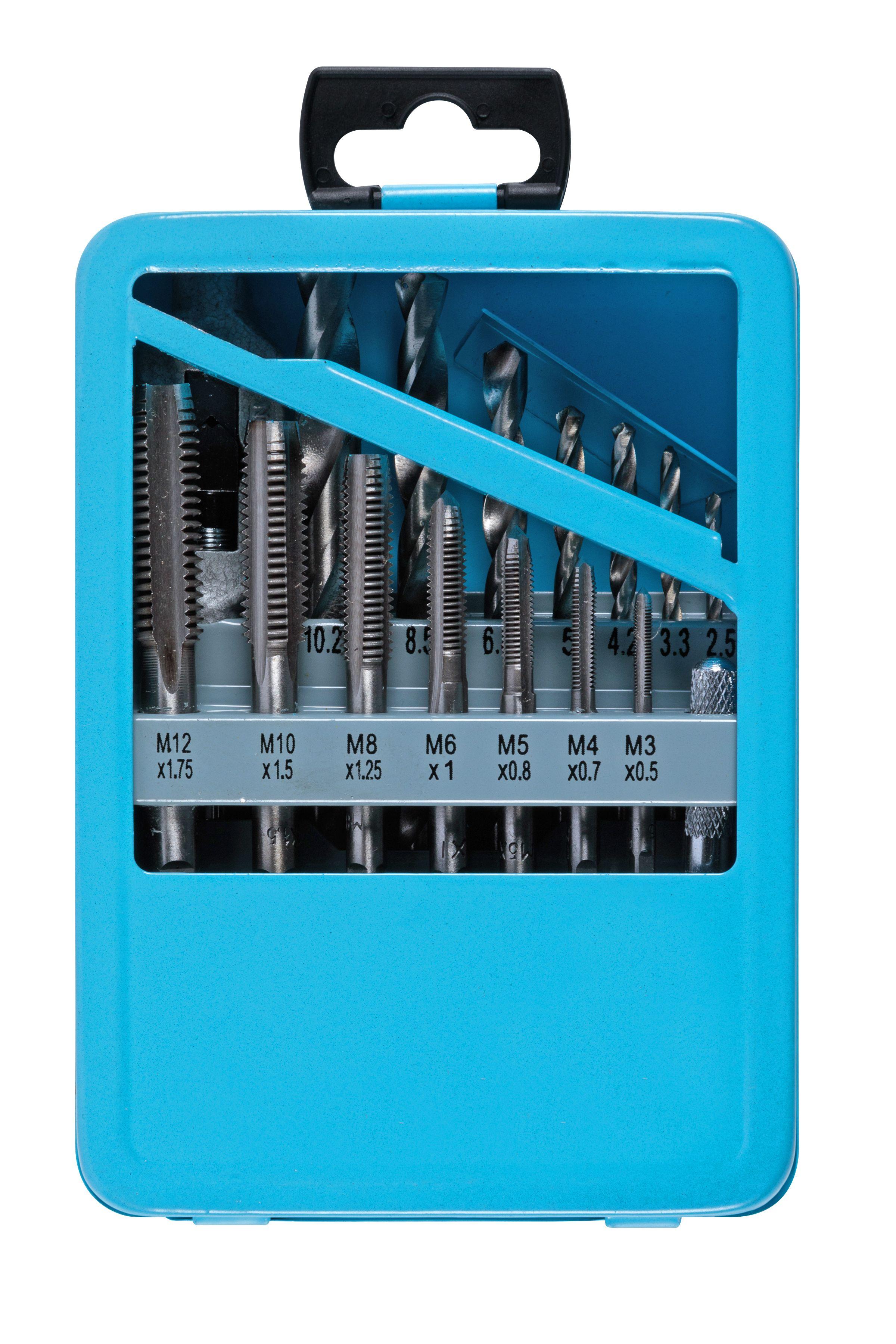 Blue Spot Tools 15 PCE Drill and Tap Set in Tin (M3-M12)