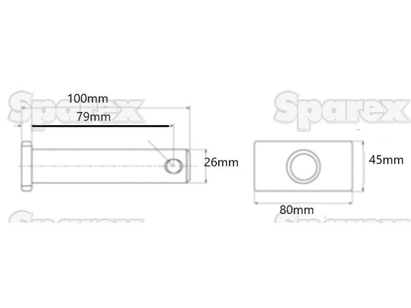 Lower link pin 26x79mm Cat. for Steyr 6125 Profi (Profi Series)