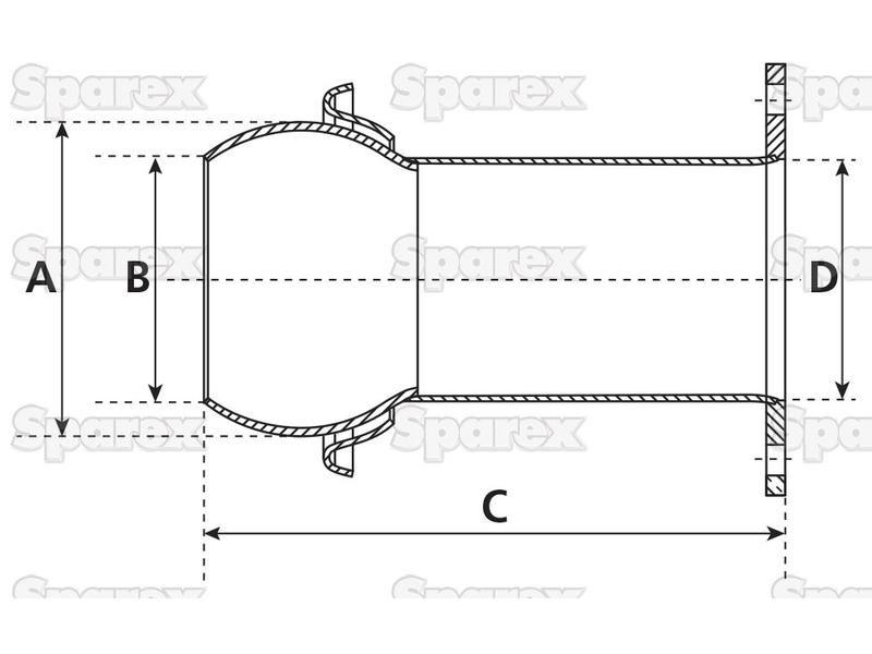 Coupling with Square Flange - Male 6'' (150mm) x (150mm) (Galvanised)