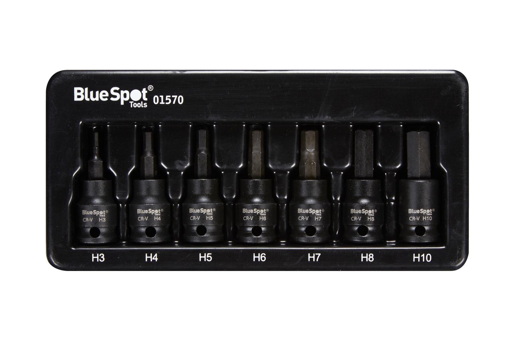 Blue Spot Tools 7 PCE 3/8" Impact Hex Bit Sockets (H3-H10)