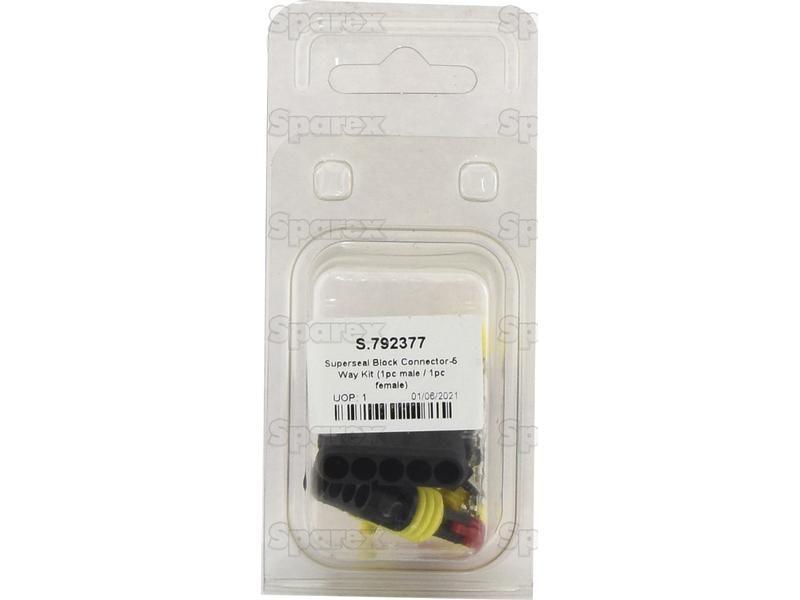 Superseal Block Connector-5 Way Kit (1pc male / 1pc female) Agripak