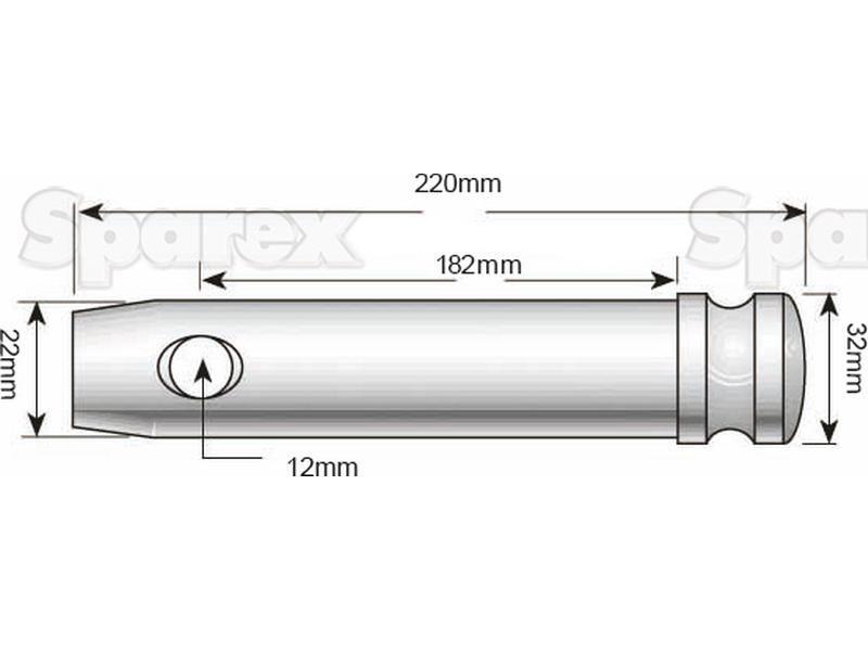 Lower link pin 22x182mm Cat. 1