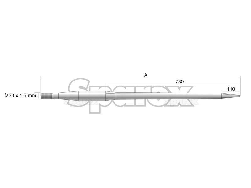 Straight Loader Tine | 1400mm for Kverneland (241126)