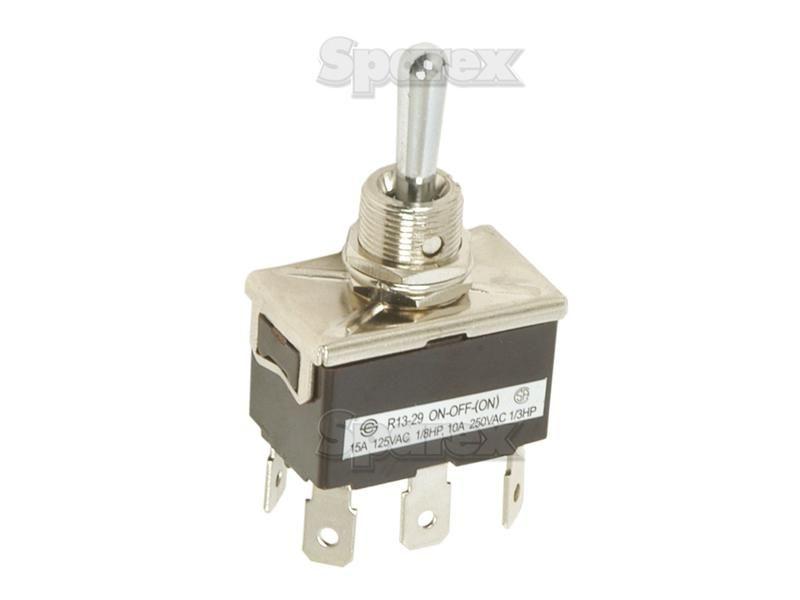 Toggle Switch, On/Off/(On) Sprung Centred