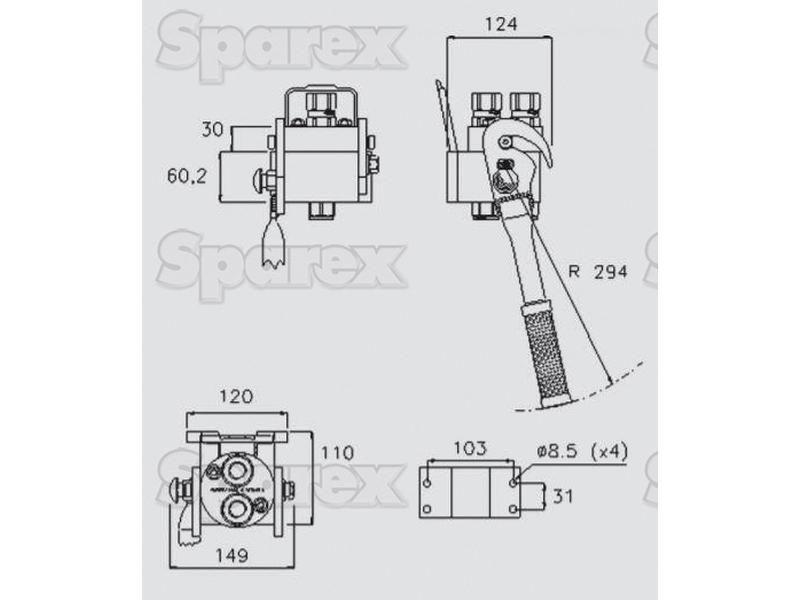 Faster Multiport Coupling - 2 Ports 1/2'' Body x 1/2'' BSP Female Thread (Mobile Part) Faster S.p.A (3P208212GMC, 3P208-2-12G-MC)