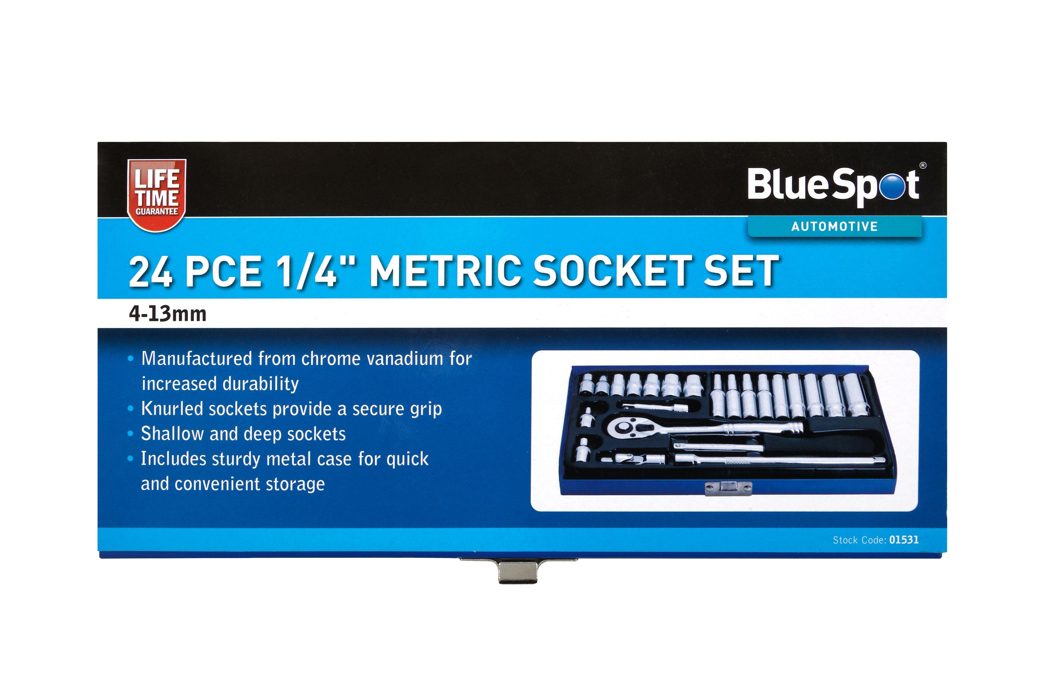 Blue Spot Tools 24 PCE 1/4" Metric Socket Set (4-13mm)