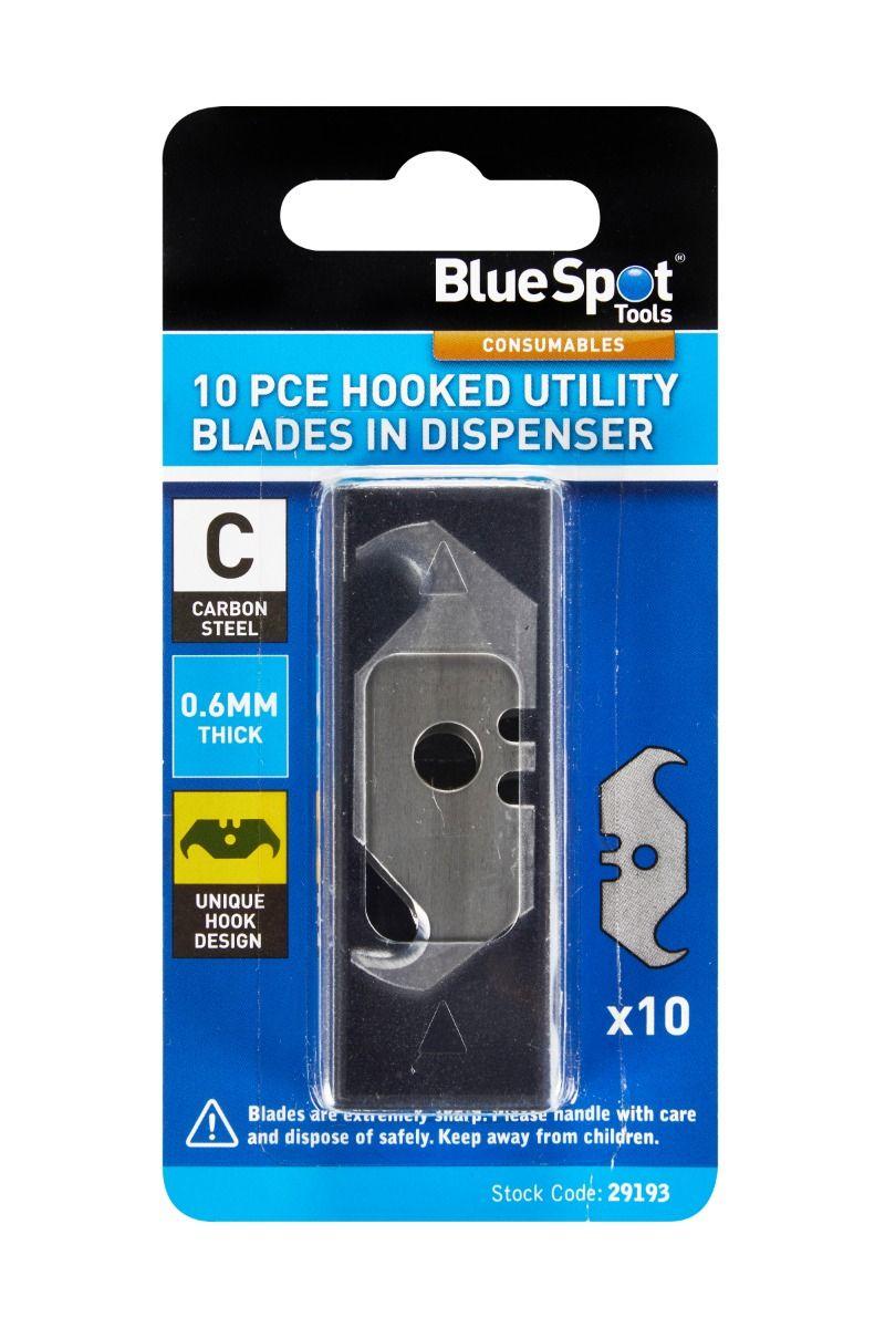 Blue Spot Tools 10 PCE Hooked Utility Blades