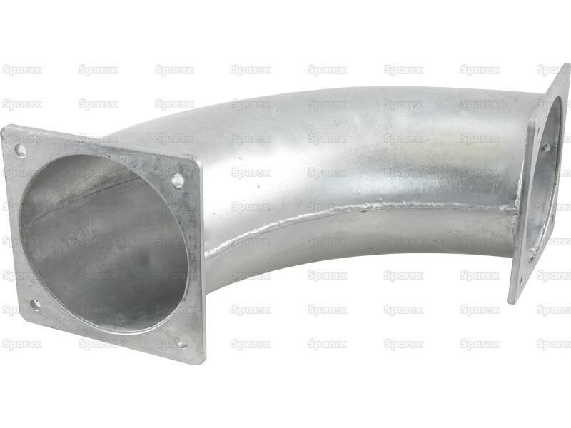 90° Pipe with Square Flange 8'' (200mm) (Galvanised)