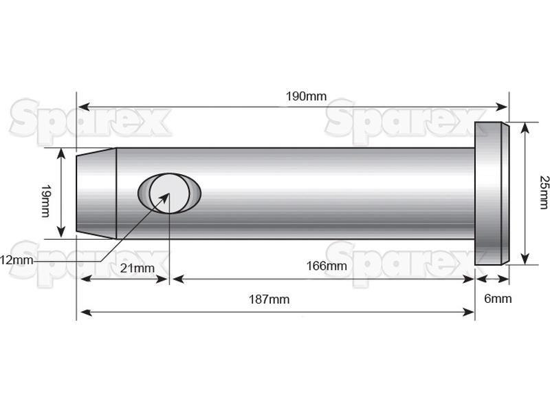 Top link pin 19x166mm Cat. 1