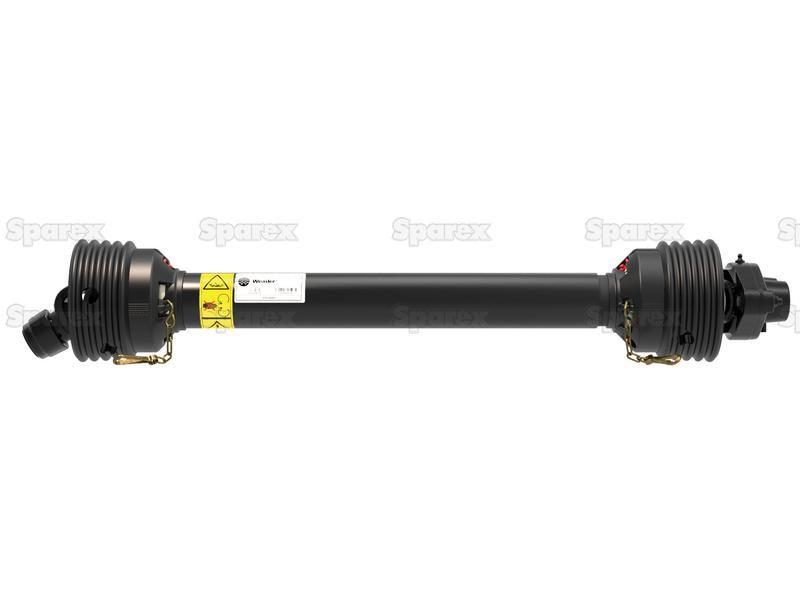 PTO Shaft - (Lz) Length: 1210mm, 1 3/8'' x 6 Spline Q.R. to 1 3/8'' x 6 Spline Shear Bolt Limiter