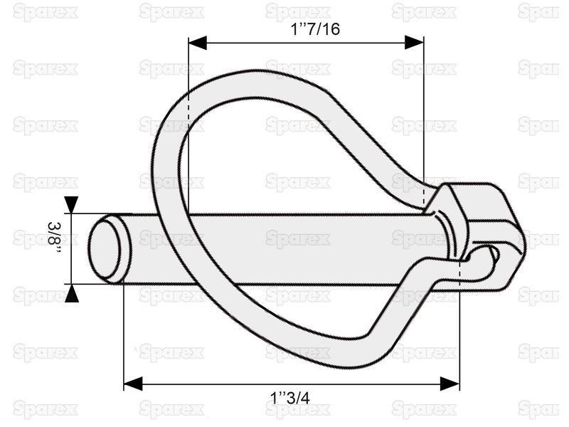 Pear Linch Pin, Pin Ø9.5mm x 44.5mm ( )