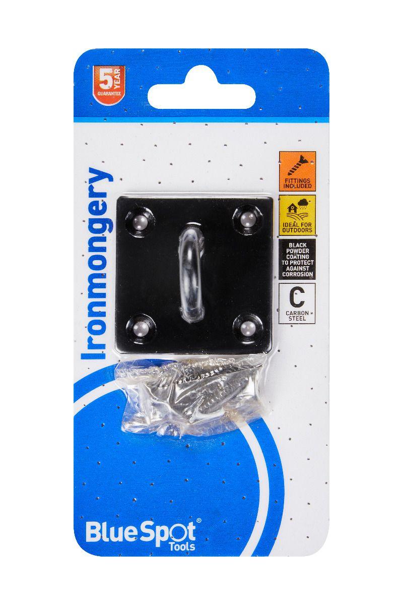 Blue Spot Tools Black Powder Coated Staple On Plate 50 X 50mm
