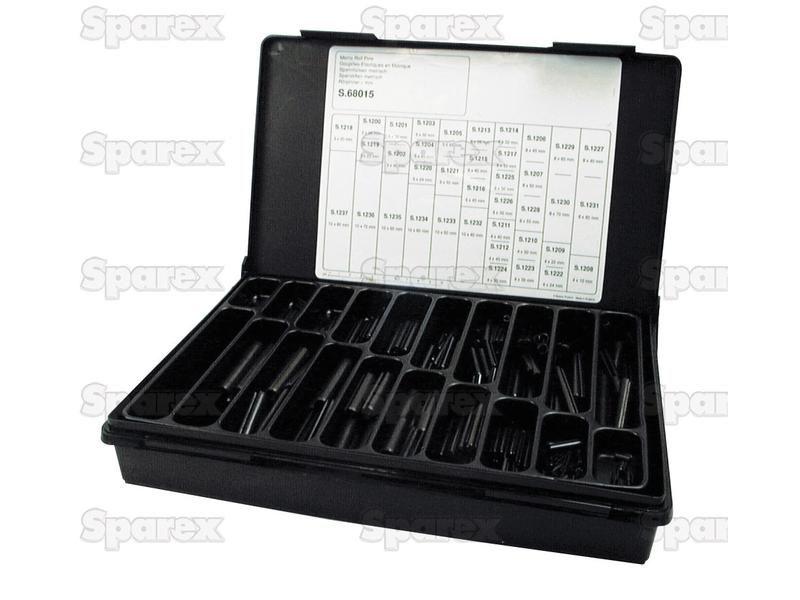 Metric Roll Pins Assortment - Ø3 - 8mm, 324 pcs. Compak.