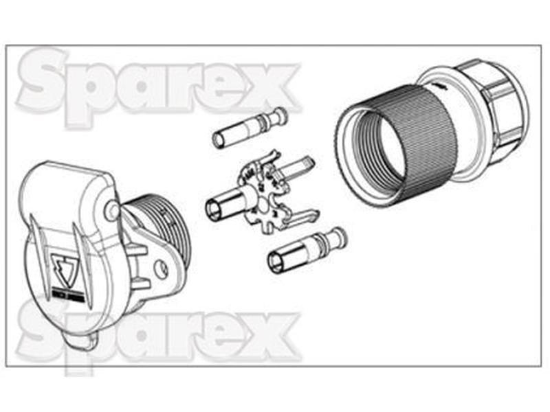 3 Pin Auxiliary Socket With 2 bolt Fixing Female Pin (Plastic)