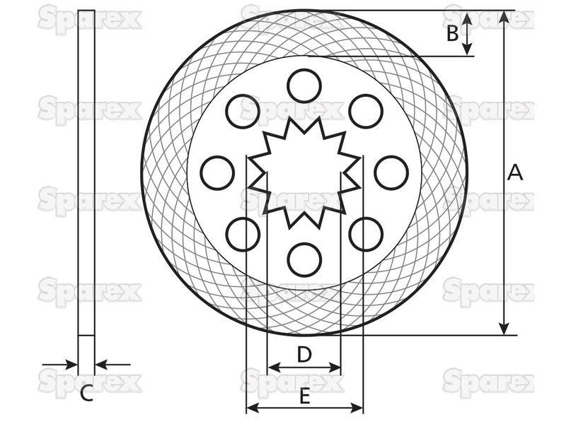 Intermediate Brake Disc, OD: 350mm. for Case IH 8950 (Magnum Series)