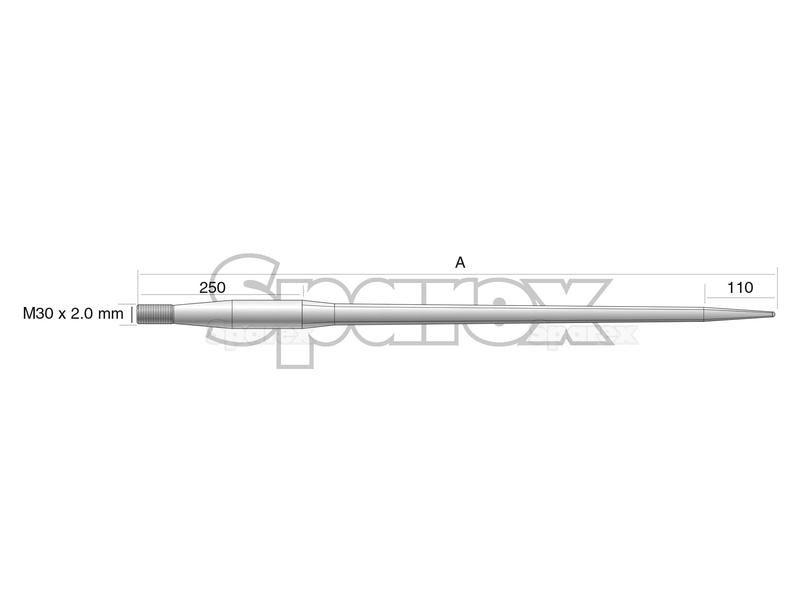 Straight Loader Tine | 1100mm for Kverneland (241166M30)