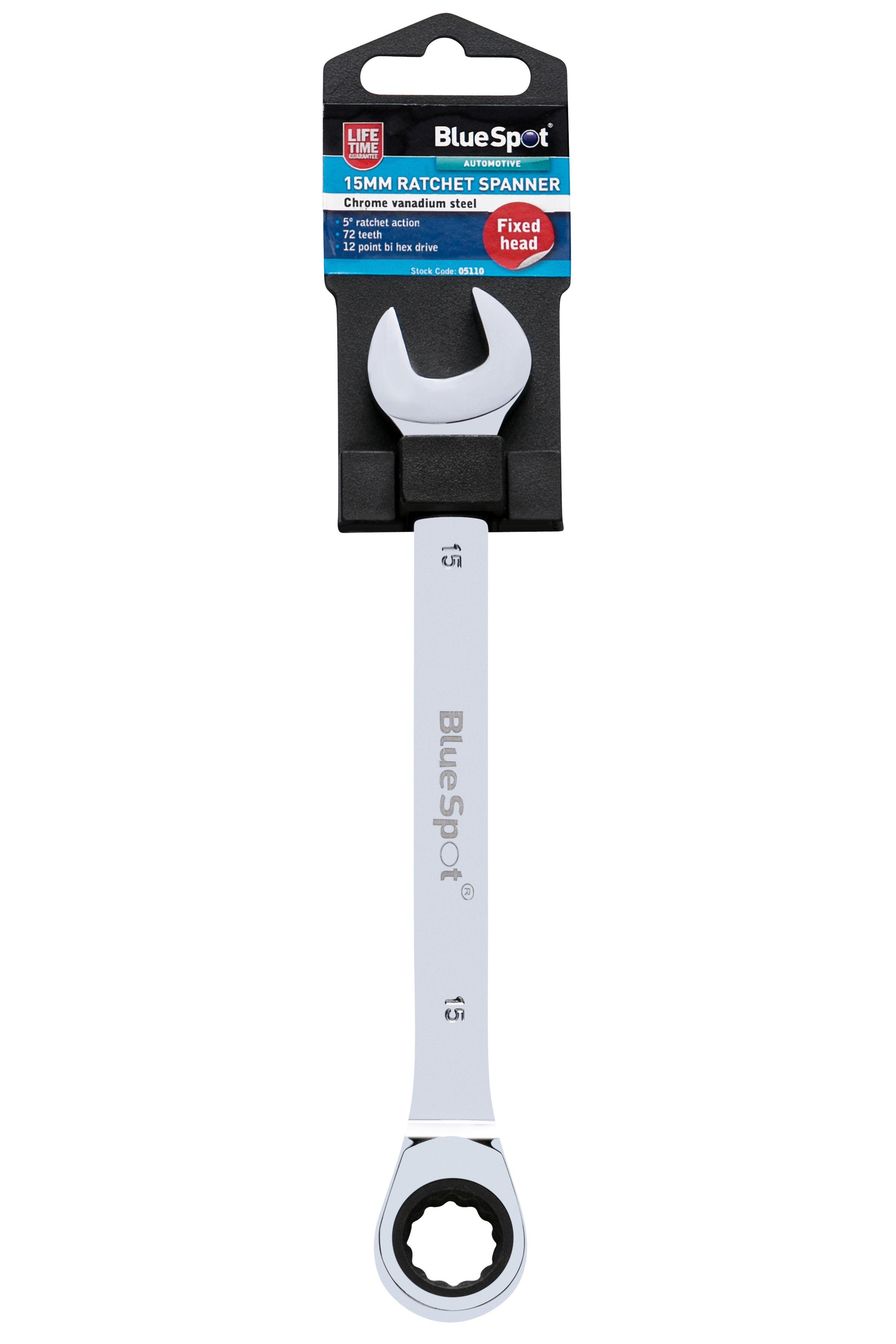 Blue Spot Tools 15mm Ratchet Spanner Fixed Head