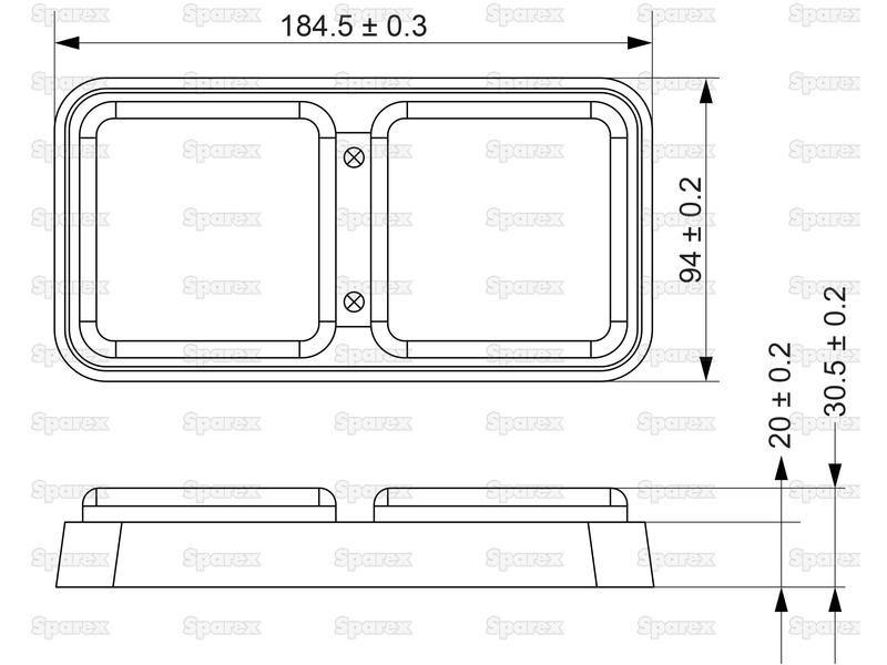 LED Rear Combination Light, Function: 3, Brake / Tail / Indicator, RH & LH, 10-30V