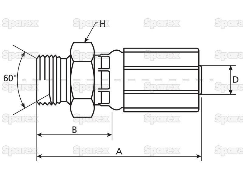 Gates BSP 60° Hose Insert 1/4'' x 1/2'''' Male Straight Gates (Belts) (4G8MBSPP)