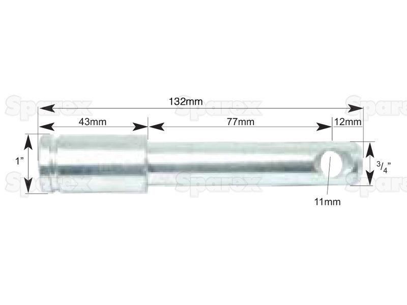 Top link pin 19x77mm Cat. 1/2 for Case IH 574 (74 Series)