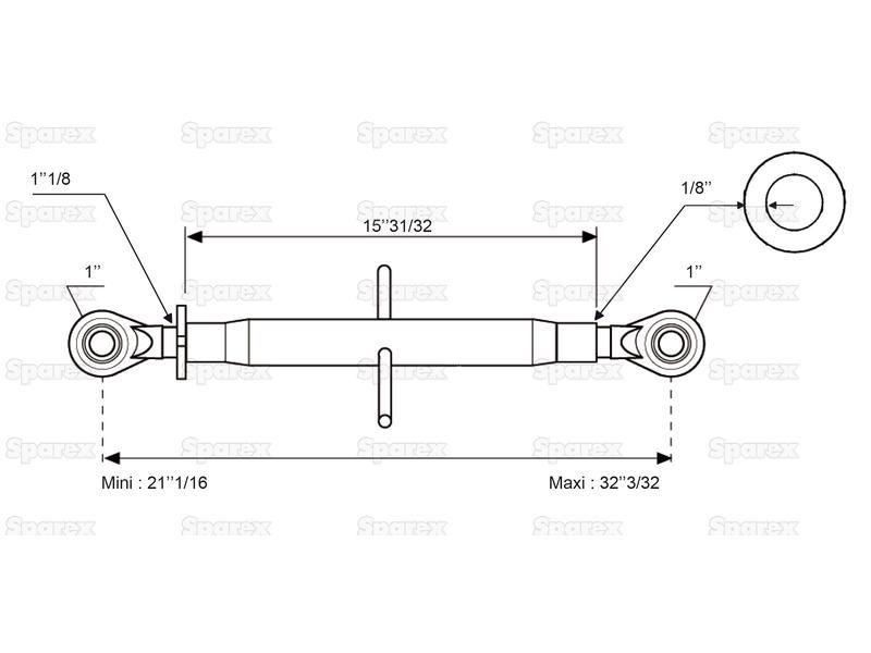 Top Link Standard Duty (Cat.2/2) Ball and Ball, Min. Length: 535mm. Zetor (955053)
