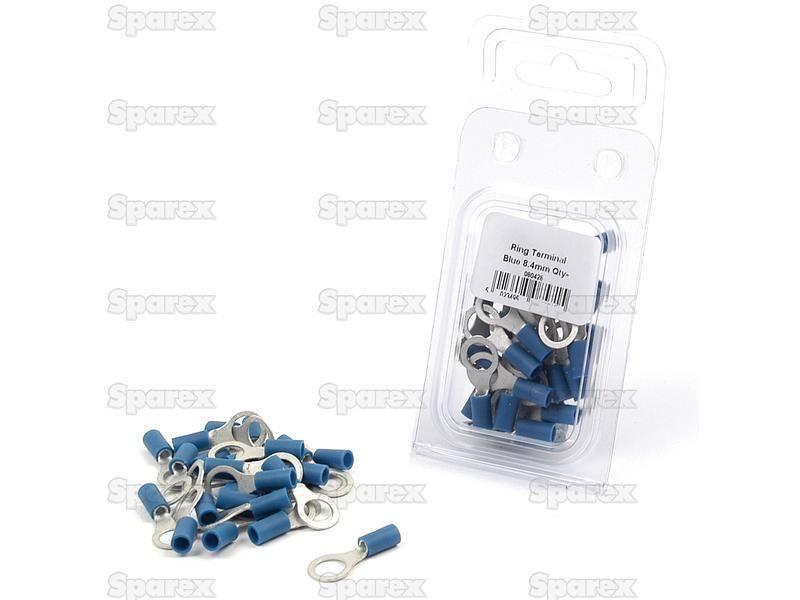 Pre Insulated Ring Terminal, Double Grip, 8.4mm, Blue (1.5 - 2.5mm) (Agripak 25 pcs.)