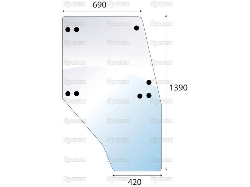 Door Glass RH for Deutz-Fahr Agroxtra 6.17 (Agroxtra Series)