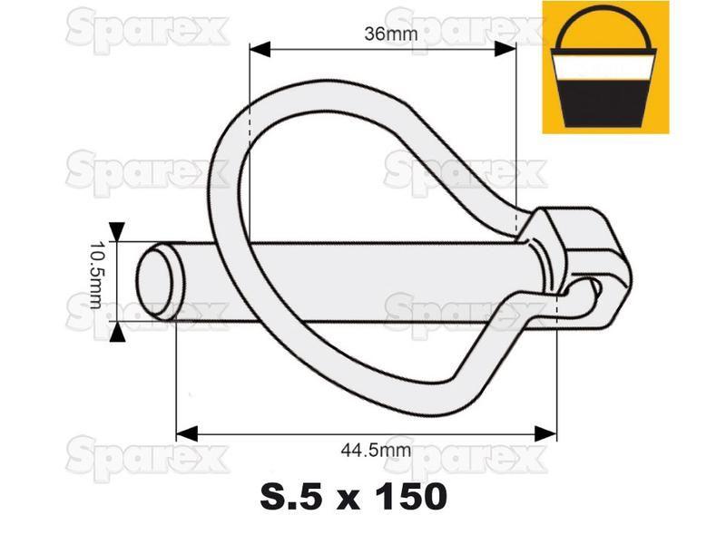 Pear Linch Pin, Pin Ø10.5mm x 44.5mm (150 pcs. Small Bucket)