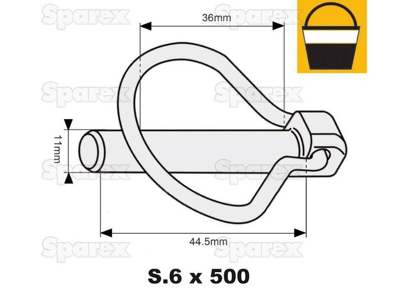 Pear Linch Pin, Pin Ø11mm x 44.5mm (500 pcs. Large Bucket)