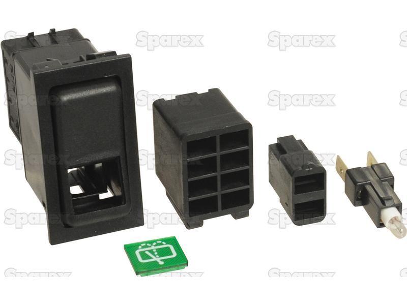 Rocker Switch - Wiper Washer, 3 Position (Off/1/(2)) for Case IH 1394 (94 Series)