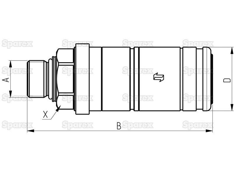 Faster Quick Release Hydraulic Coupling Female 1/2'' Body x 7/8'' UNF Male Thread Faster S.p.A (3CFPV178UNFF)