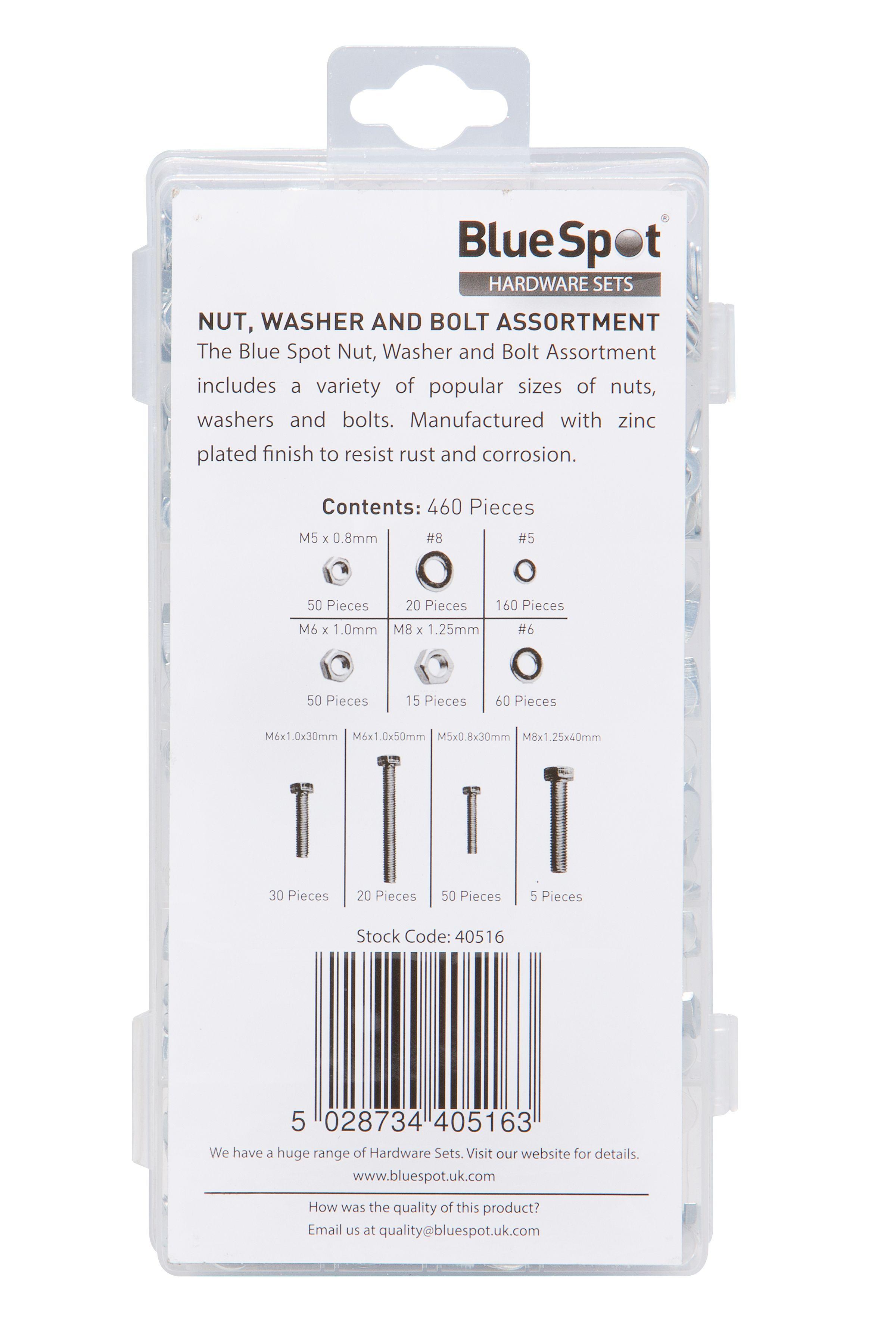 Blue Spot Tools 460 PCE Assorted Nut, Washer And Bolt Set