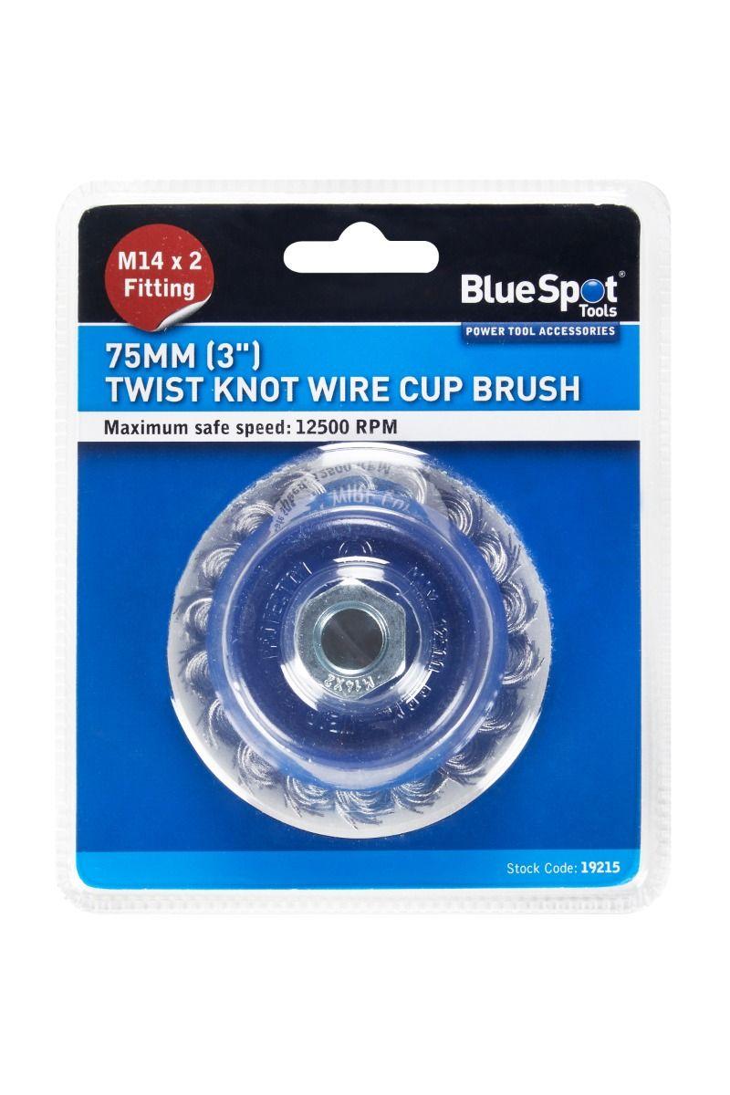 Blue Spot Tools 75mm (3") M14 x 2 Twist Knot Wire Cup Brush