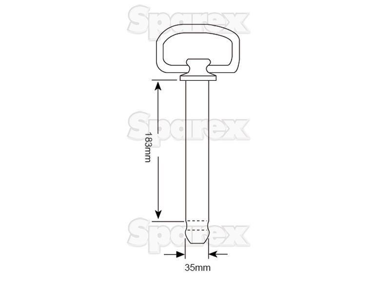 Hitch Pin with Chain & Linch Pin 35x183mm