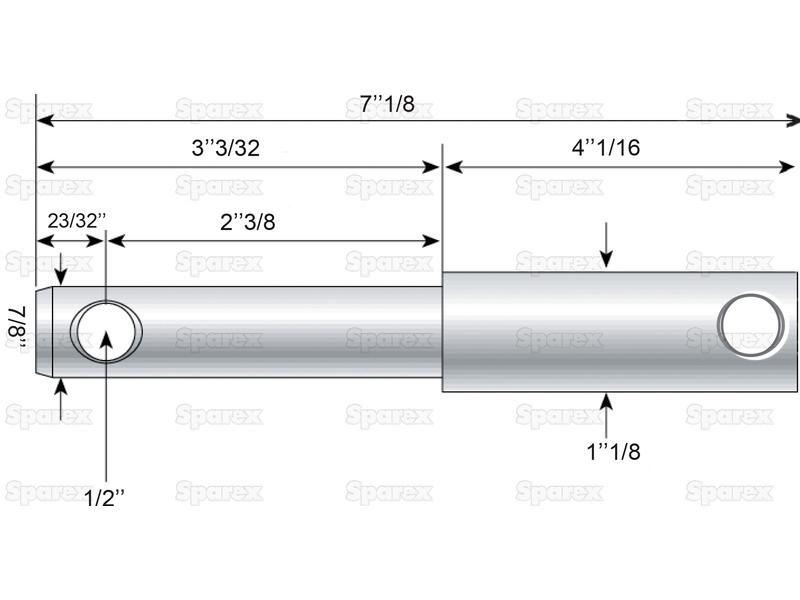 Lower Link Weld On Implement Mounting Pin 22 - 28x181mm Cat. 1/2