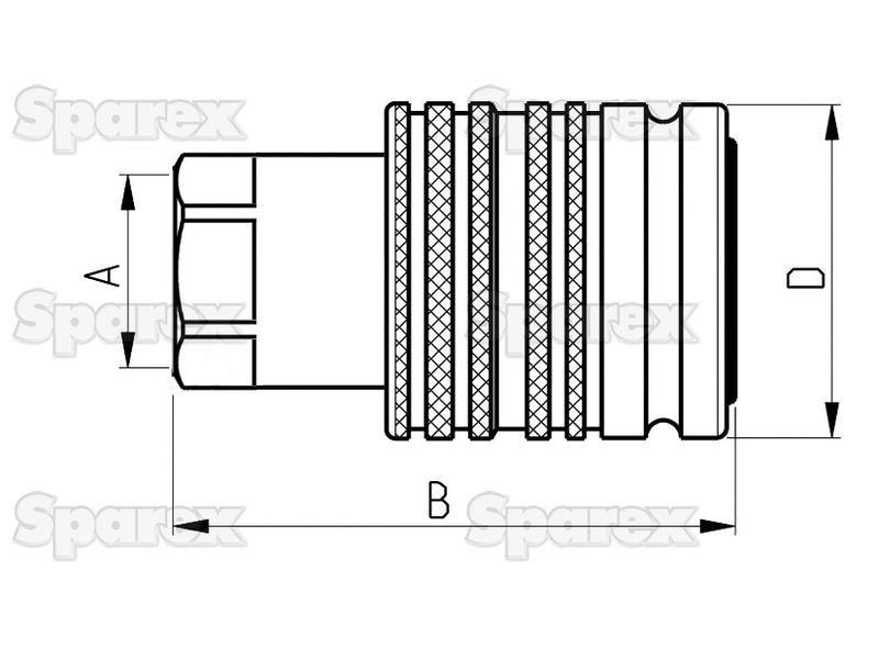 Parker Quick Release Hydraulic Coupling Female 1/2'' Body x 7/8'' UNF Female Thread