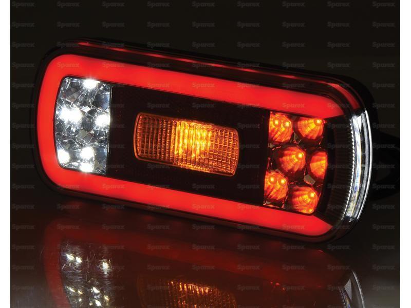 LED Rear Combination Light, Function: 6, Brake / Tail / Indicator / Reverse / Number Plate / Reflector, RH & LH, 12-36V