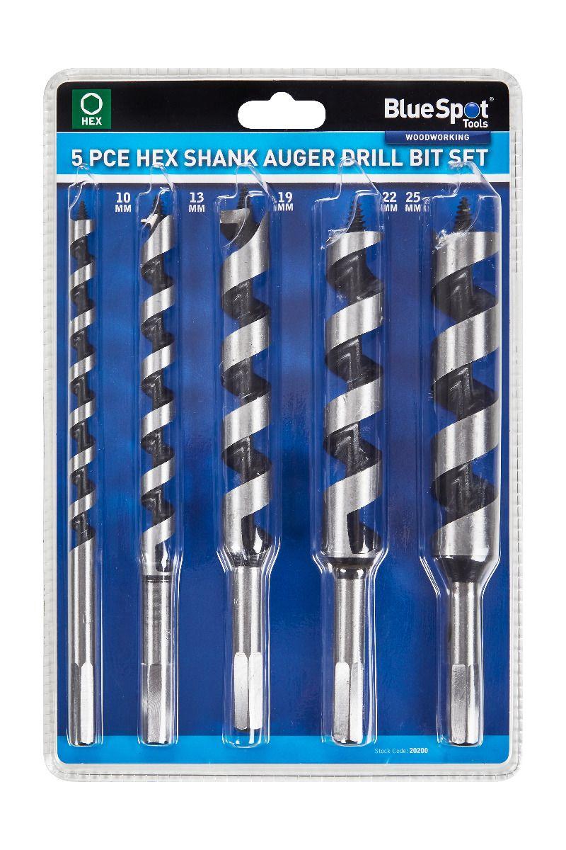 Blue Spot Tools 5 PCE Hex Shank Auger Drill Bit Set