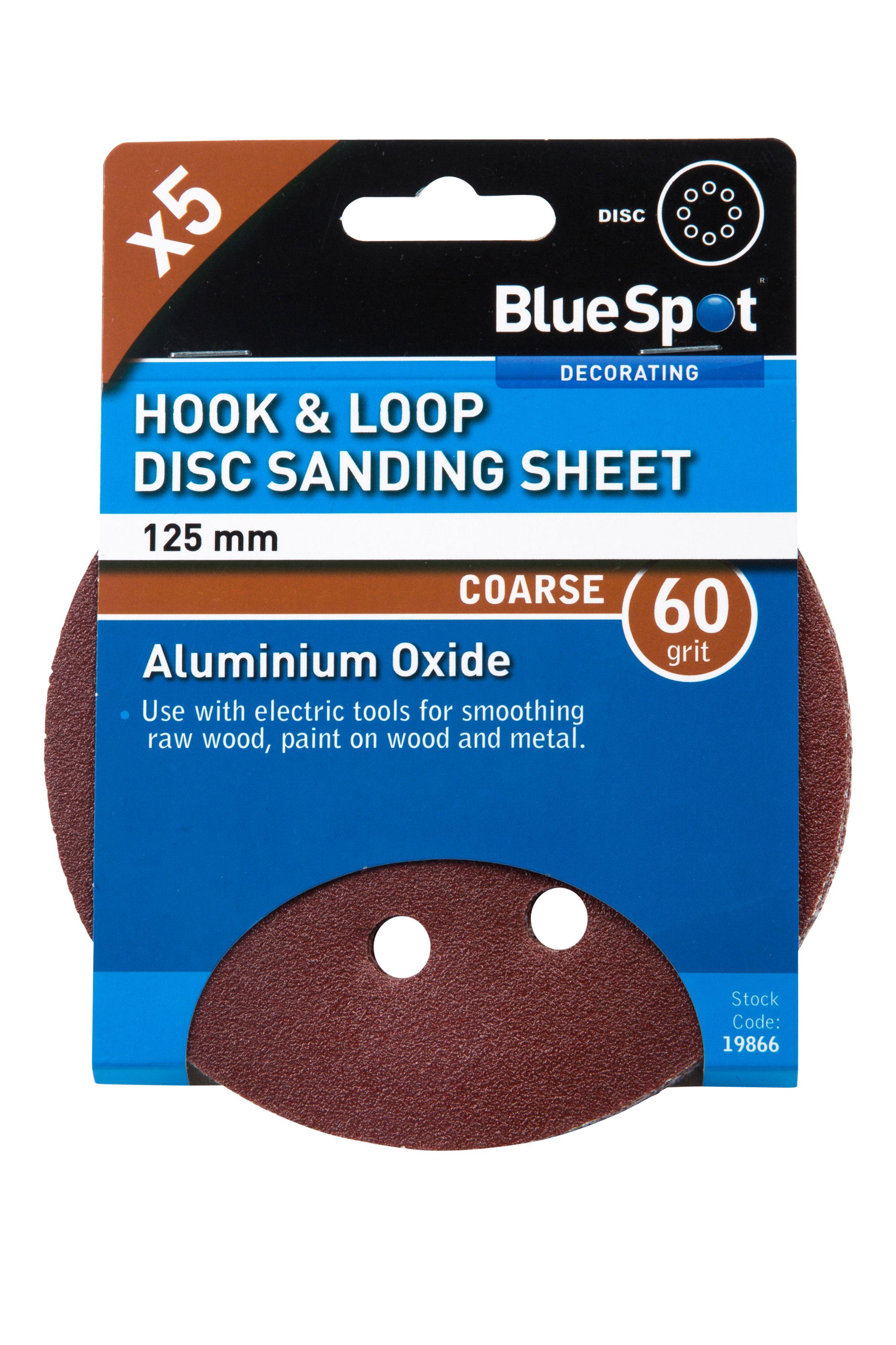 Blue Spot Tools 125mm 5 Pack 60 Grit Sanding Disc
