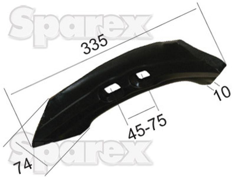 Reversible self sharpening point 335x75x10mm Hole centres 45/75mm for Bobcat